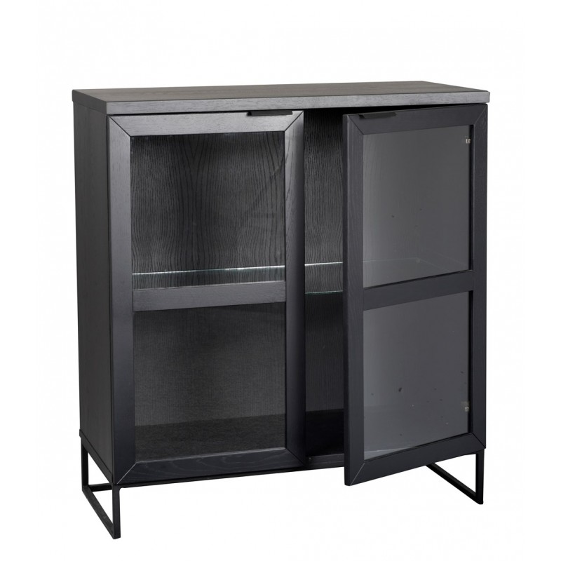 RO Everett cabinet Glass Small Black